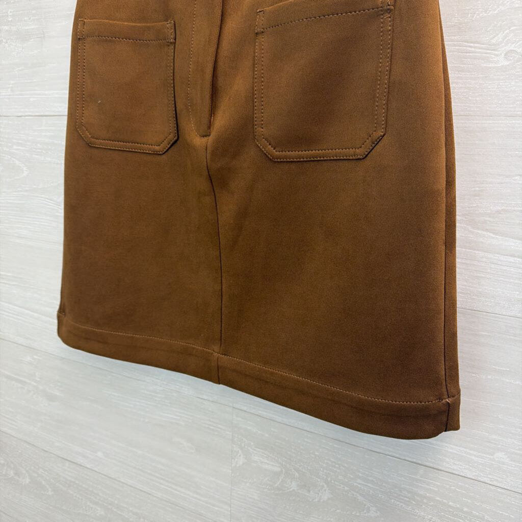 Loft Brown Suede Mini Skirt 4 Tall