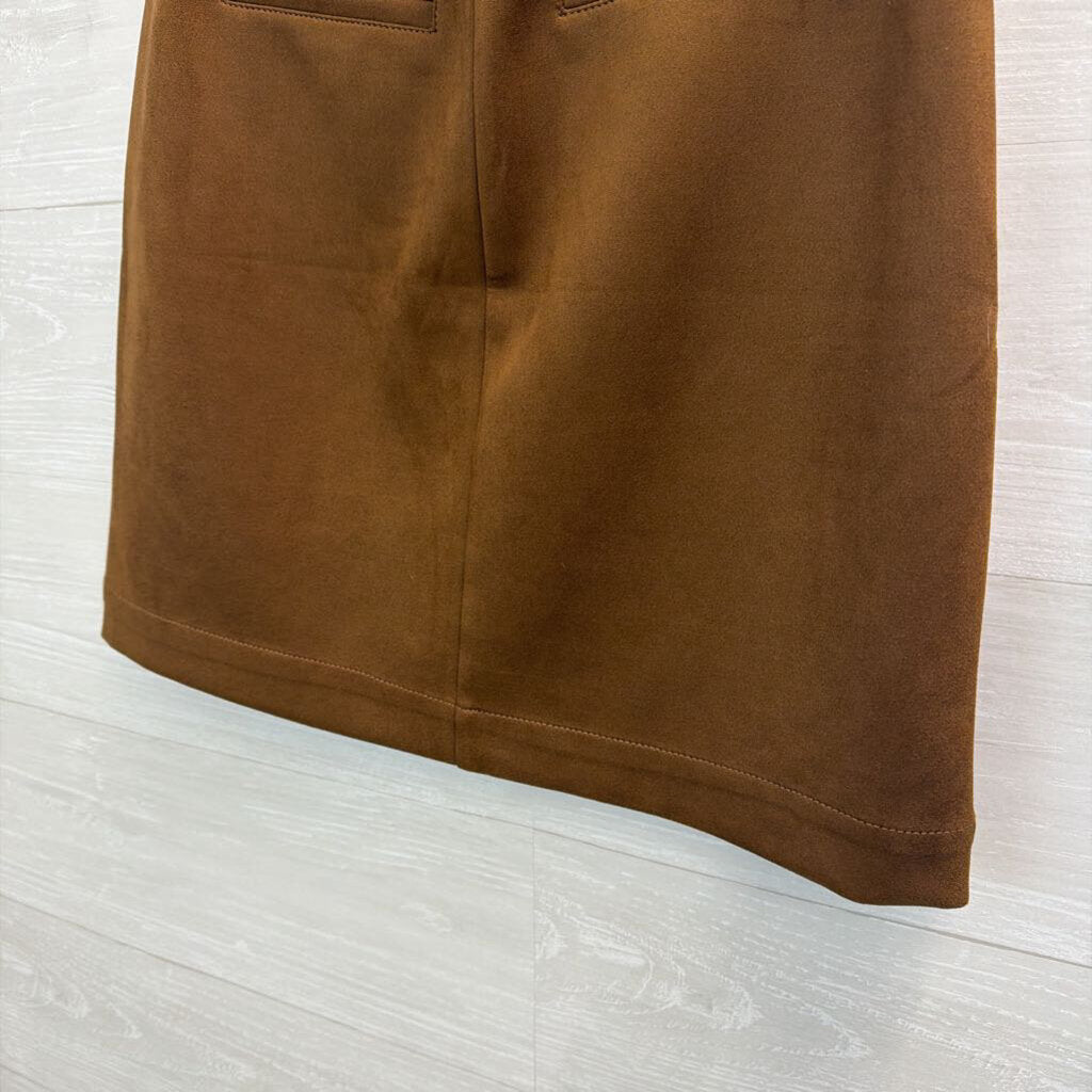 Loft Brown Suede Mini Skirt 4 Tall