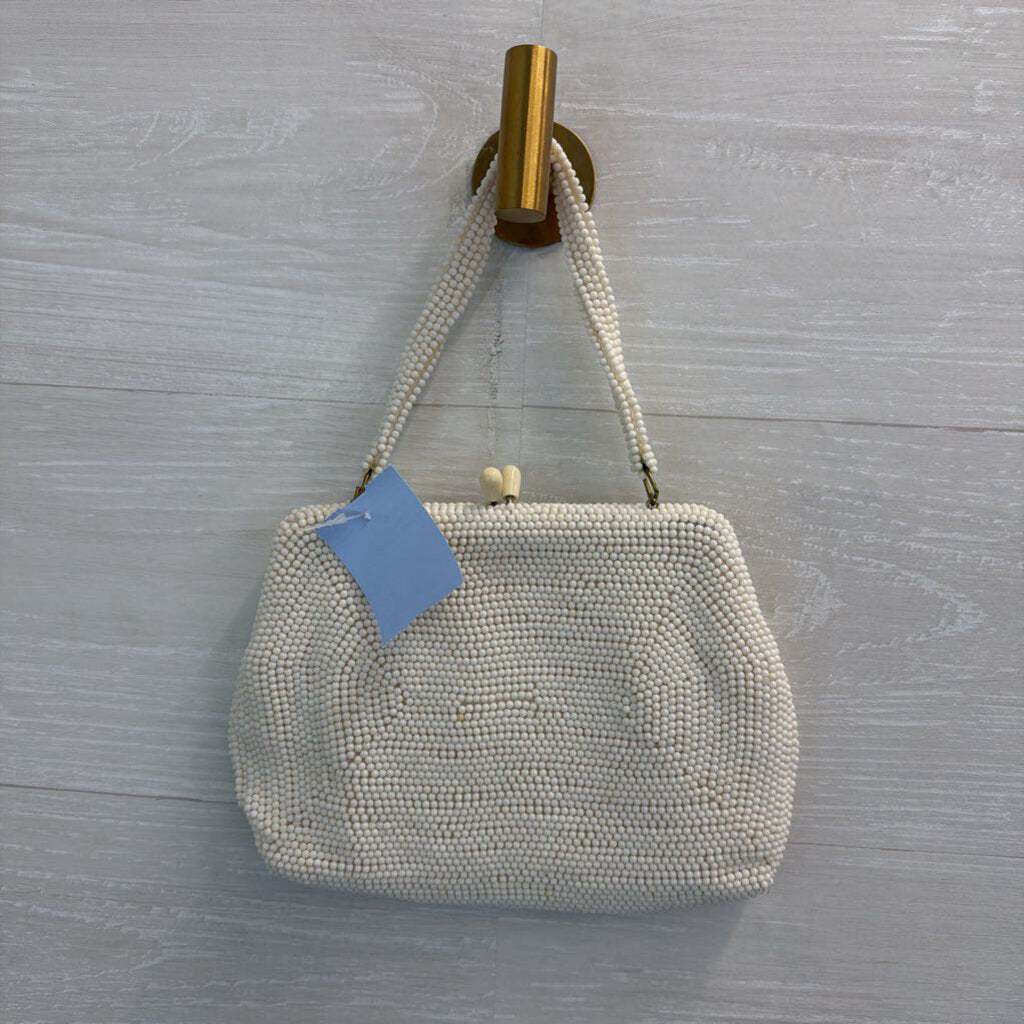 Vintage Cream Beaded Small Purse