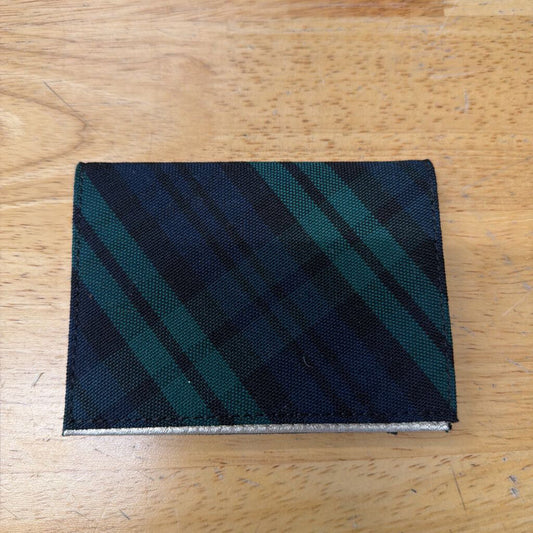 Talbots Navy/ Green Plaid Fold Over Small Wallet