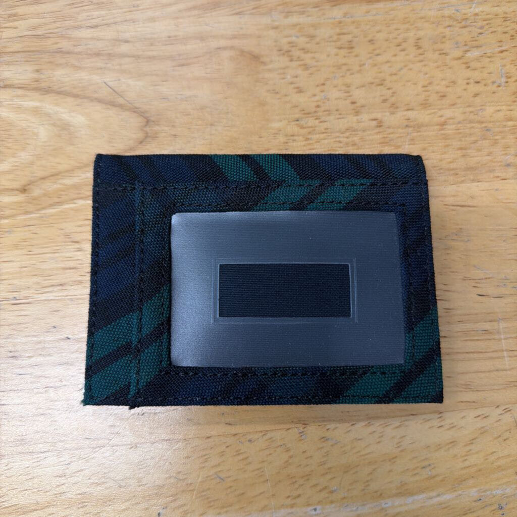 Talbots Navy/ Green Plaid Fold Over Small Wallet