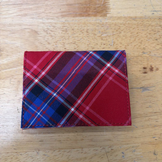 Talbots Red/ Blue Plaid Fold Over Small Wallet