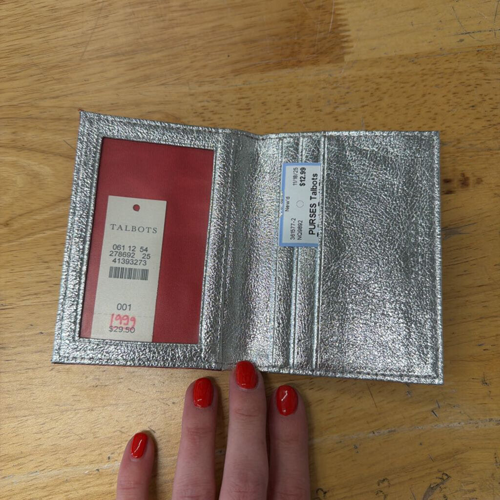 Talbots Red/ Blue Plaid Fold Over Small Wallet