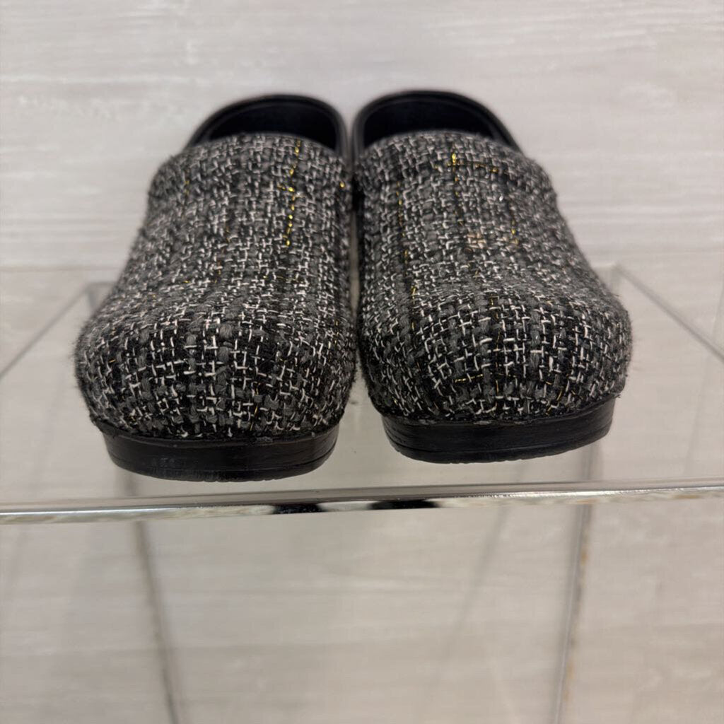 Dansko Black/ Grey Tweed Professional Clogs 41