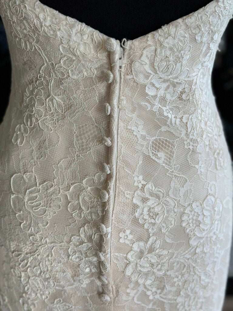 Stella York Lace V-Neck Fitted Dress 12