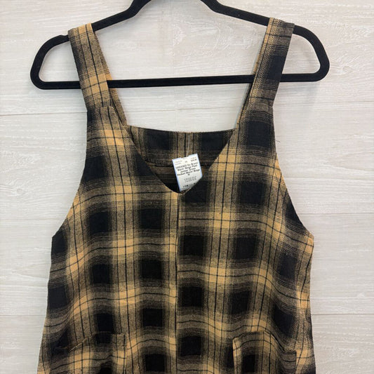 Black/ Beige Plaid Jumper Dress Medium