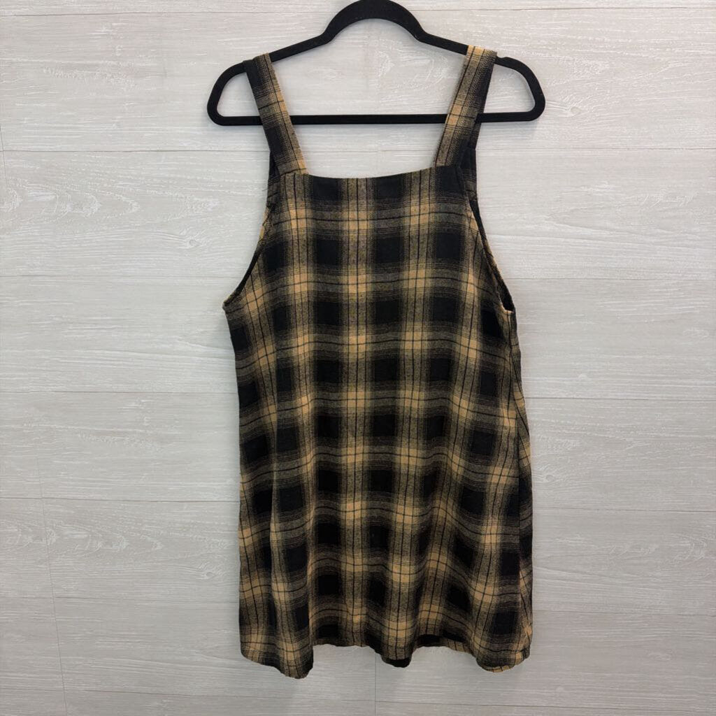 Black/ Beige Plaid Jumper Dress Medium