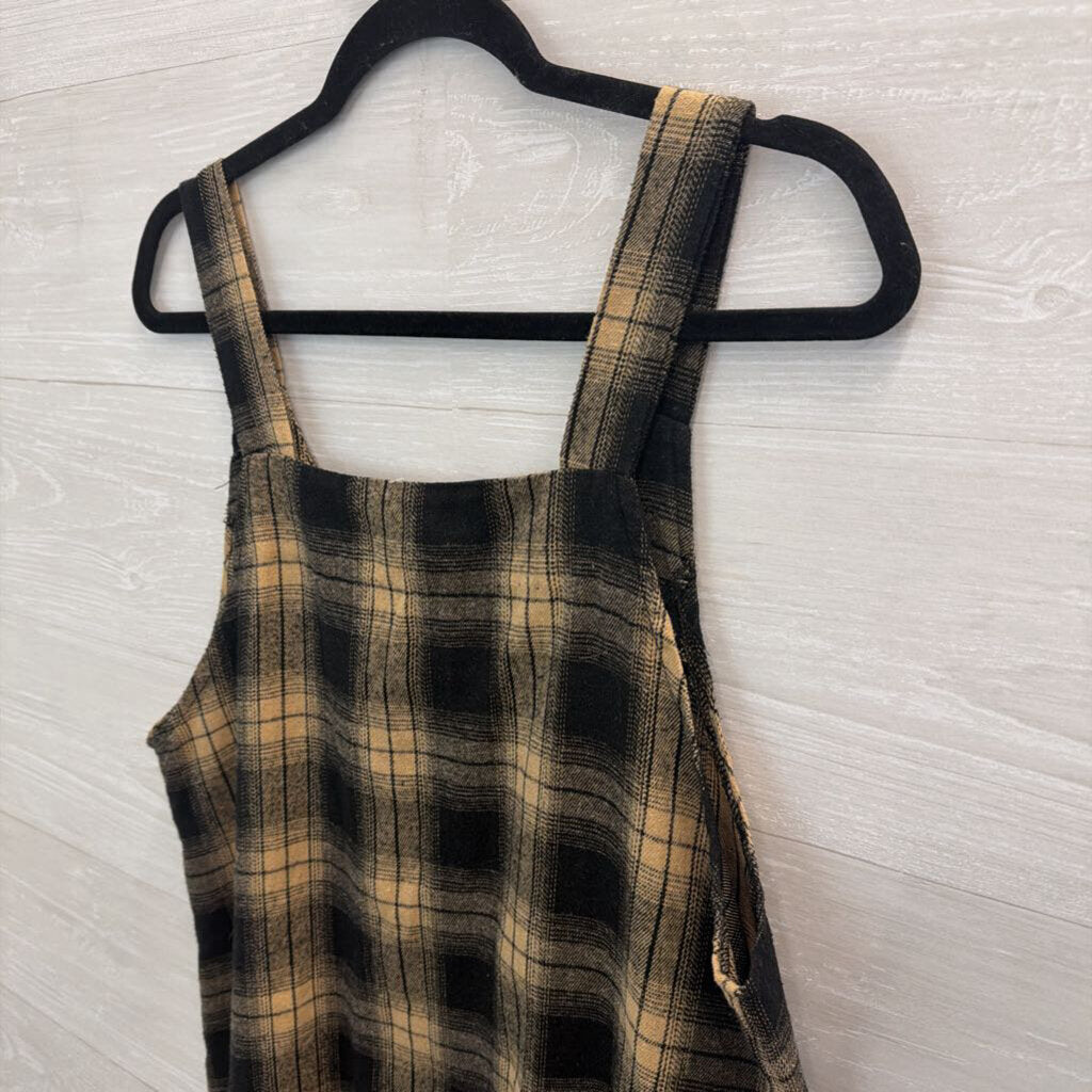 Black/ Beige Plaid Jumper Dress Medium