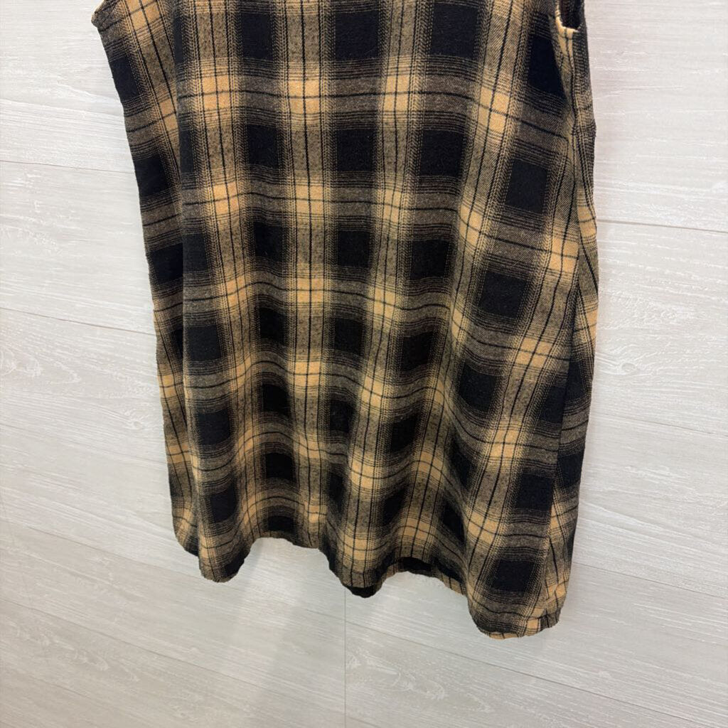Black/ Beige Plaid Jumper Dress Medium