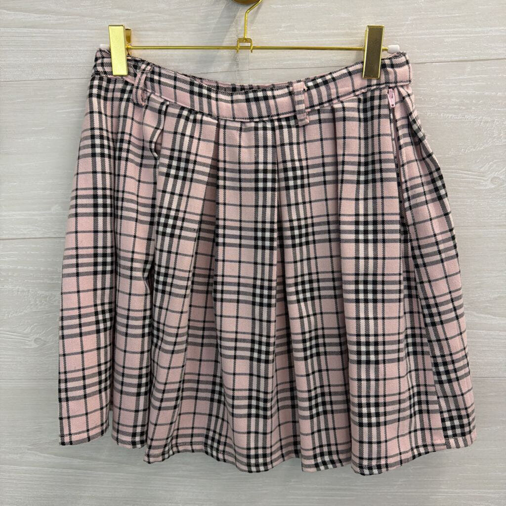 Hot Topic Pink/ Black Plaid Mini Skirt Small