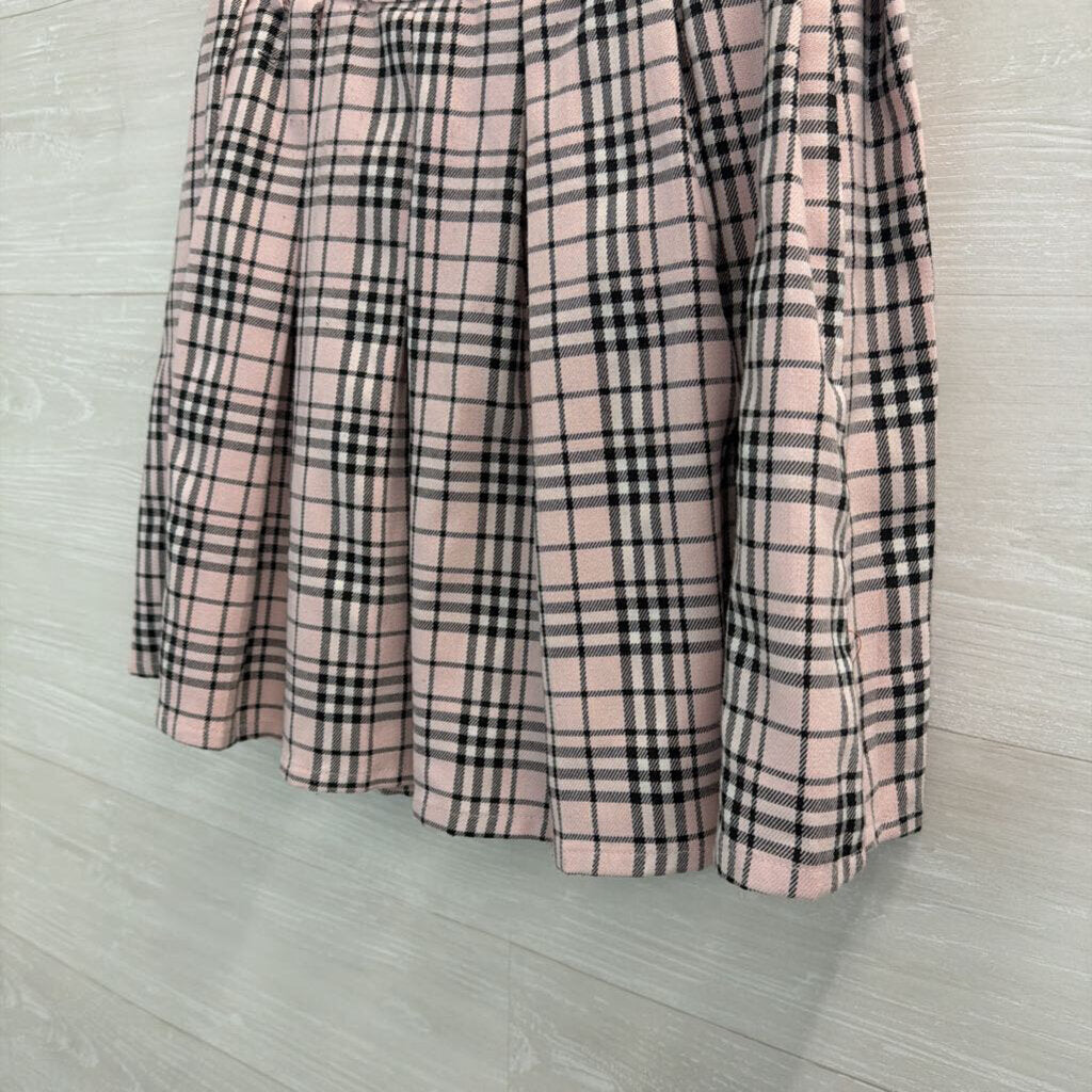 Hot Topic Pink/ Black Plaid Mini Skirt Small