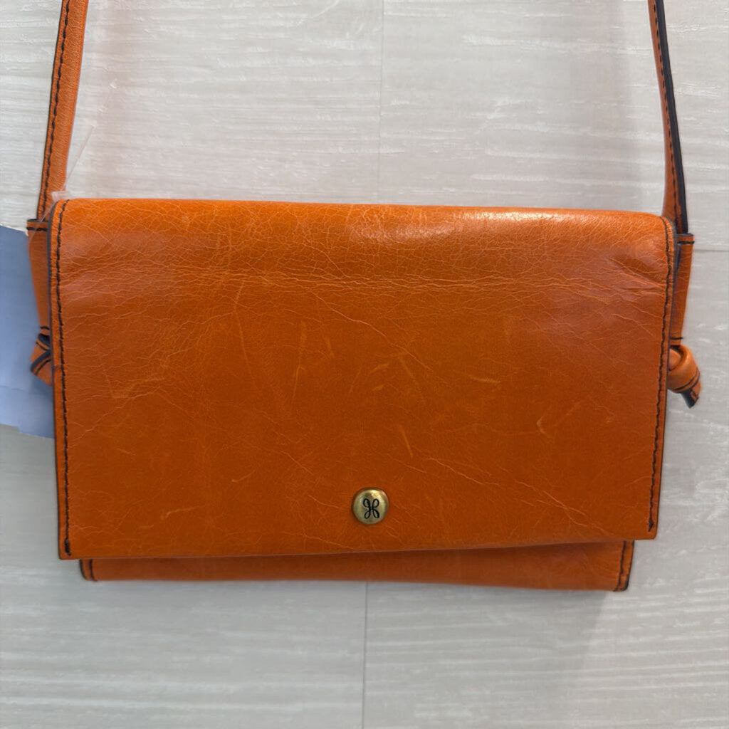 Hobo Orange Leather International Bemuse Compact Crossbody Purse