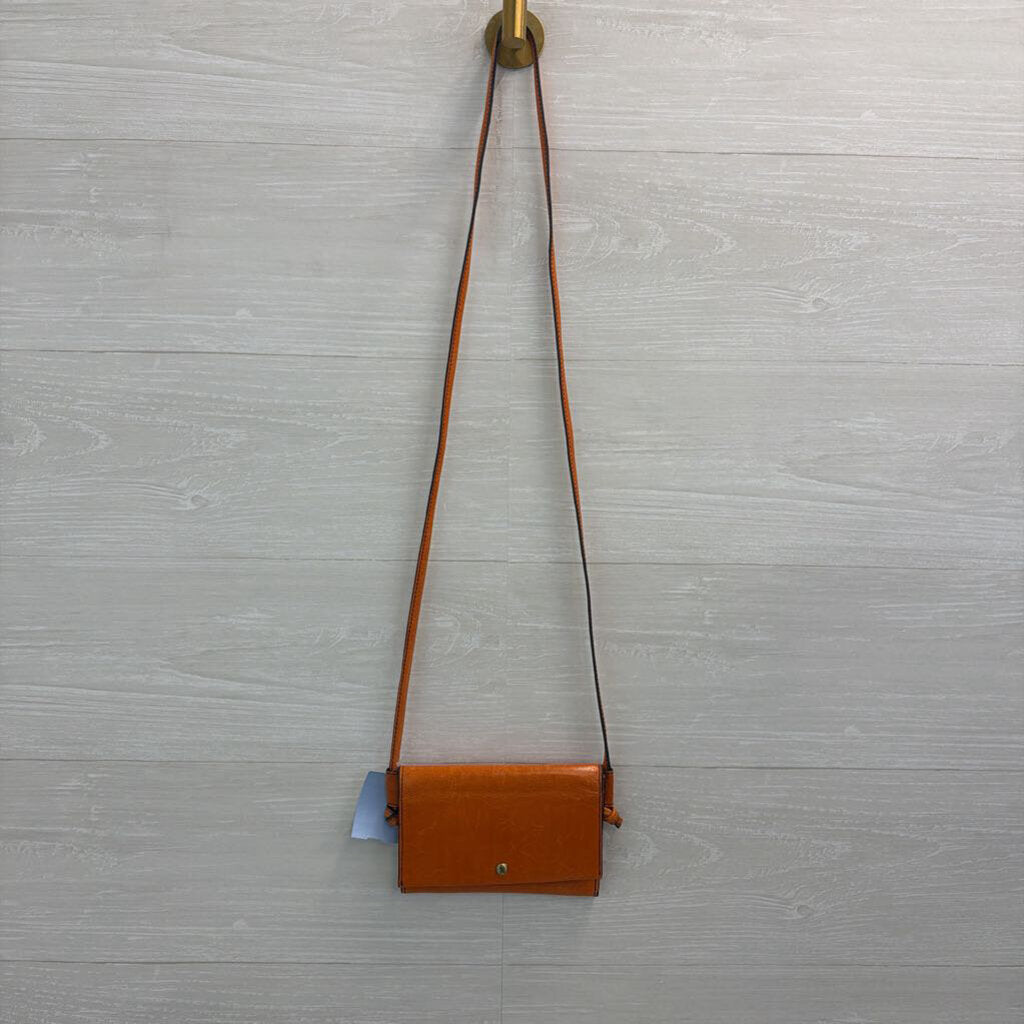 Hobo Orange Leather International Bemuse Compact Crossbody Purse