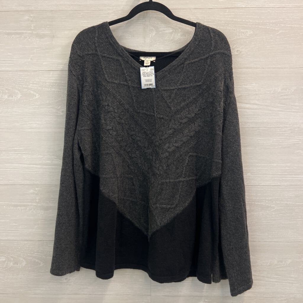Style and Co Grey V Neck Sweater 3X