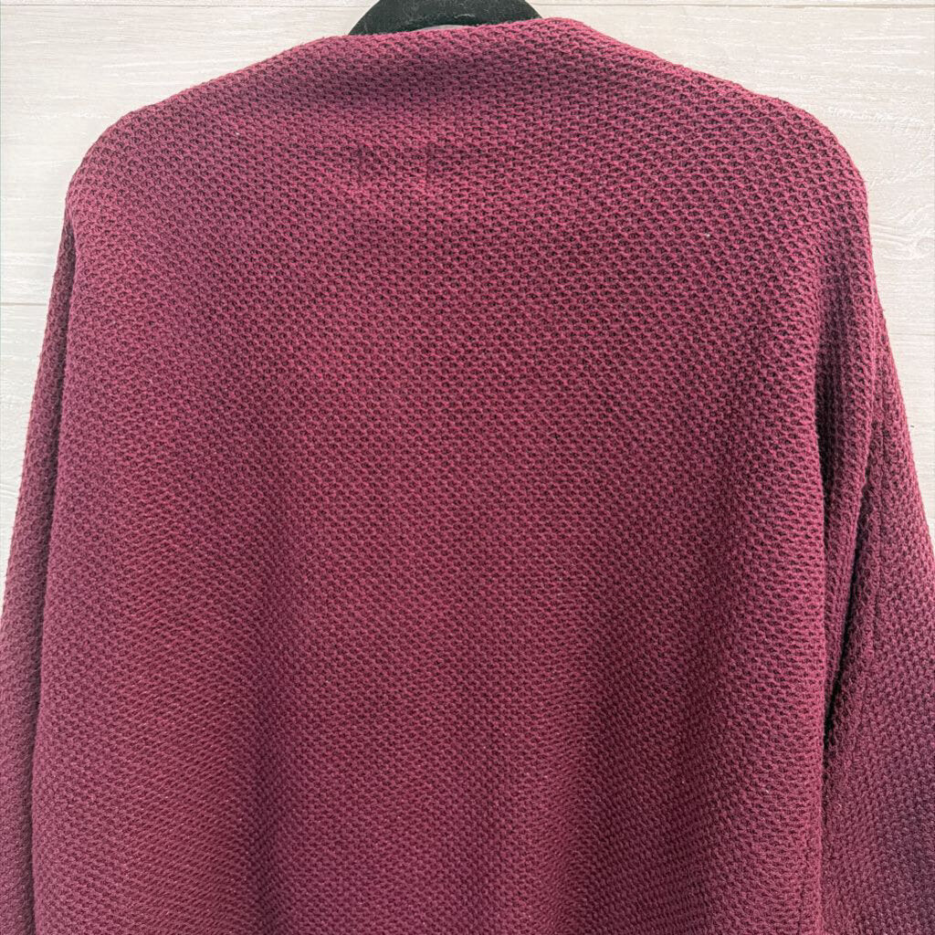 JM Collection Purple Shimmer Brooch Long Sleeve Sweater Medium