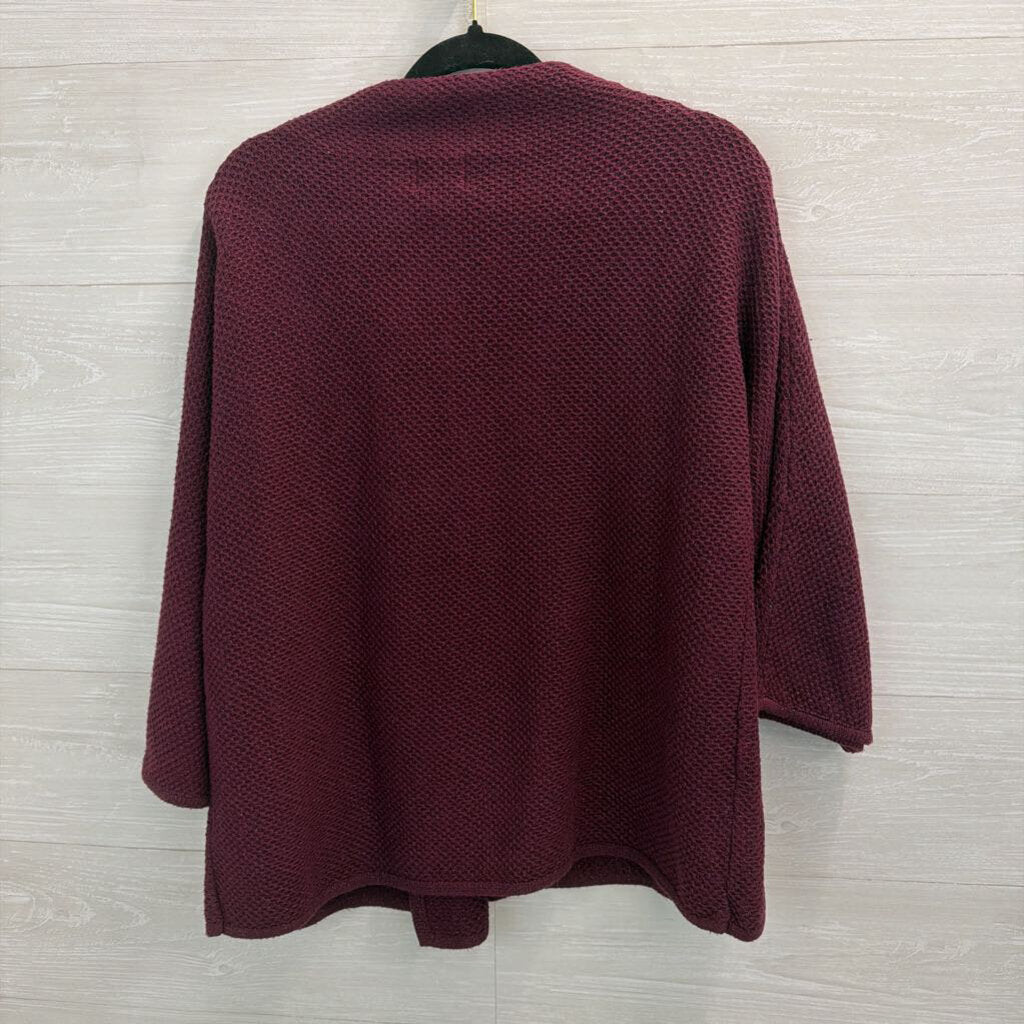 JM Collection Purple Shimmer Brooch Long Sleeve Sweater Medium