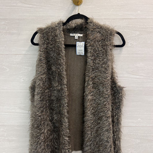 Cabi Soft Grey Faux Fur/ Knit Vest Small