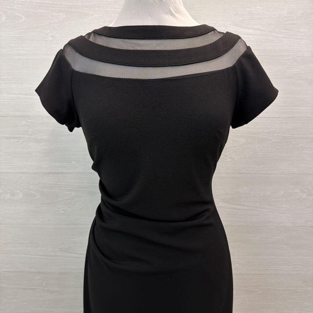 Xscape Black Short Sleeve Long Formal Dress 10