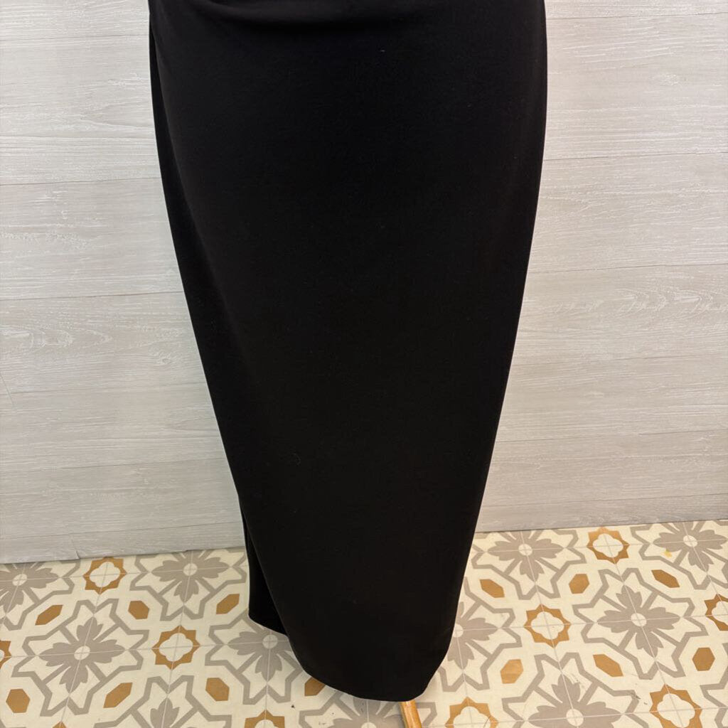 Xscape Black Short Sleeve Long Formal Dress 10