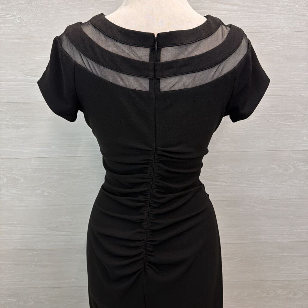 Xscape Black Short Sleeve Long Formal Dress 10