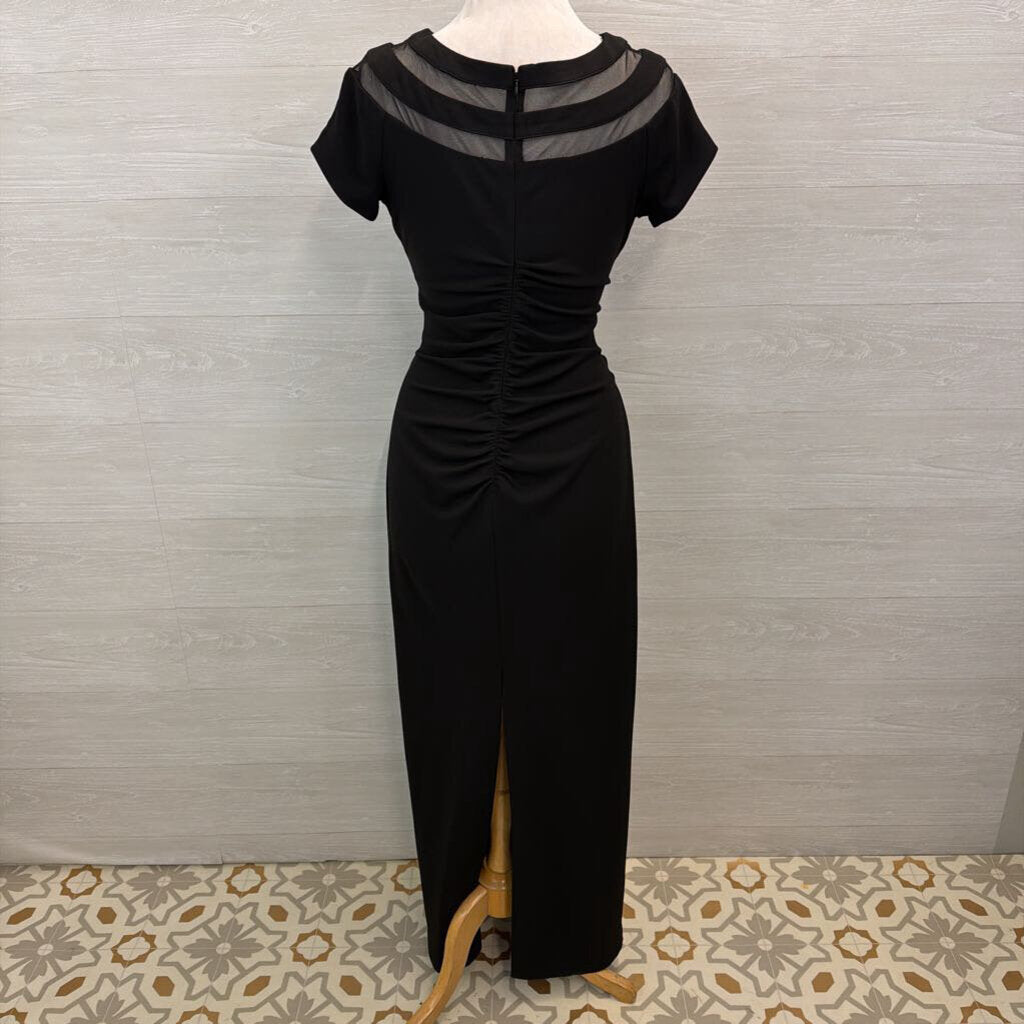 Xscape Black Short Sleeve Long Formal Dress 10