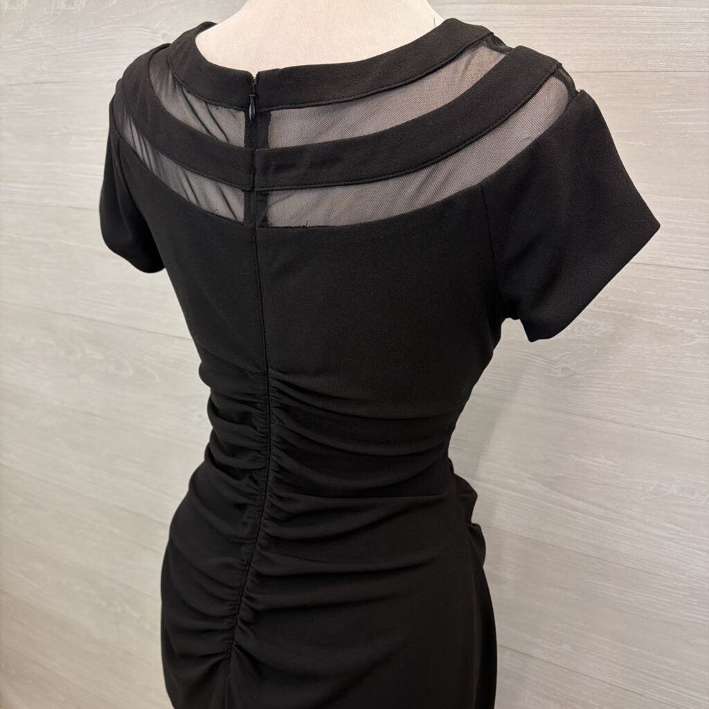 Xscape Black Short Sleeve Long Formal Dress 10