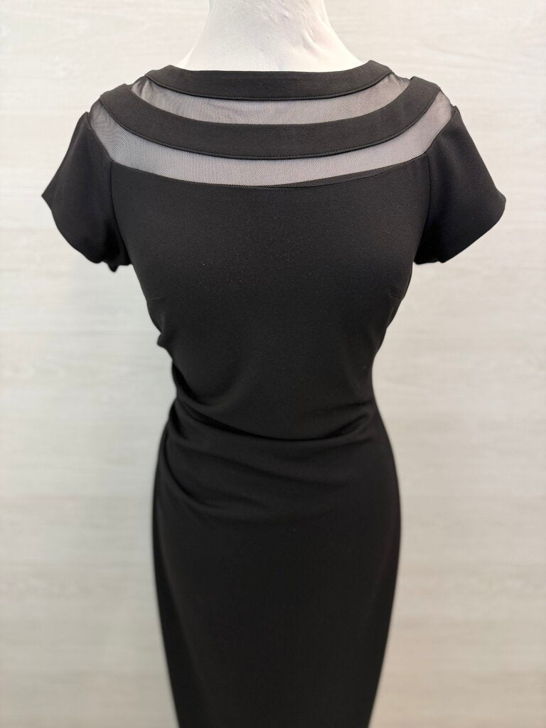 Xscape Black Short Sleeve Long Formal Dress 10