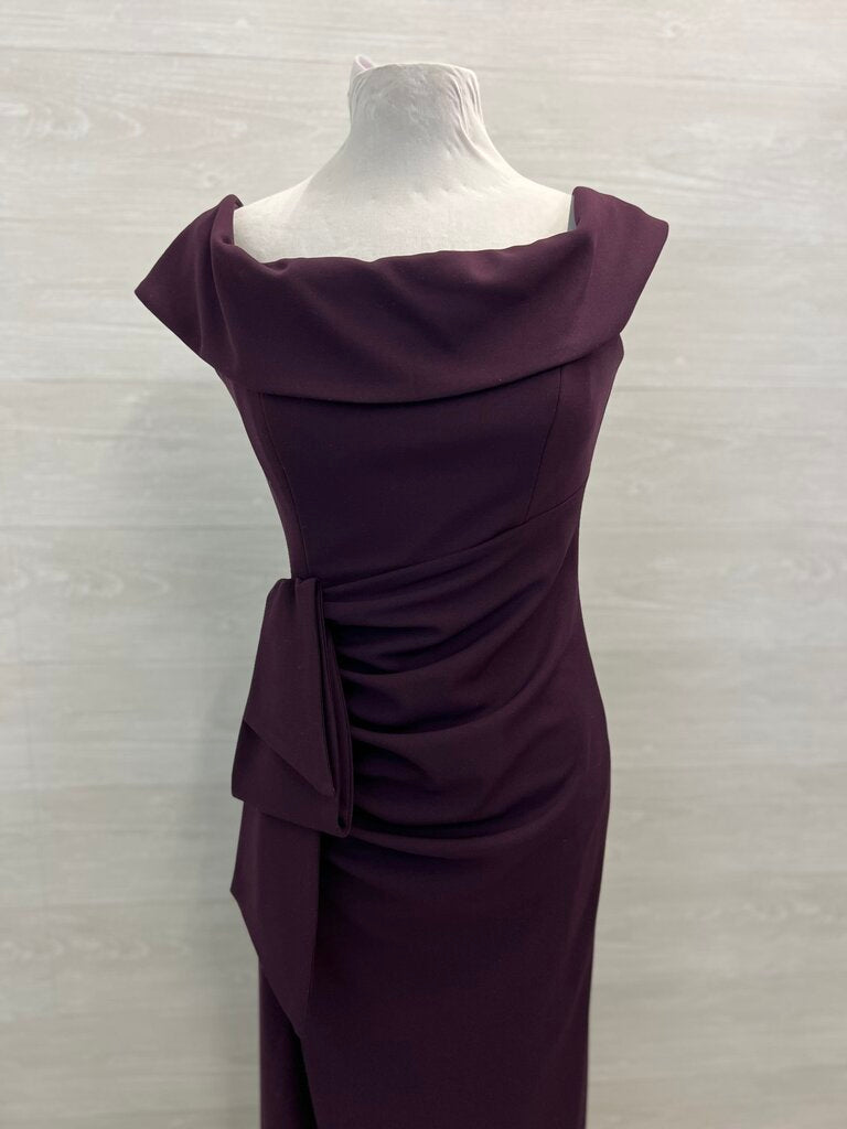 Xscape Purple Off Shoulder Long Formal Dress 12 Petite