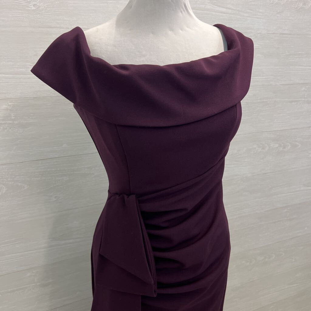 Xscape Purple Off Shoulder Long Formal Dress 12 Petite