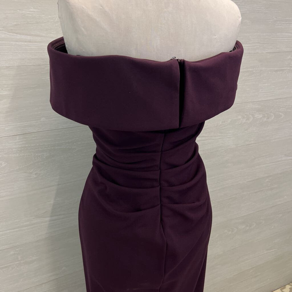 Xscape Purple Off Shoulder Long Formal Dress 12 Petite