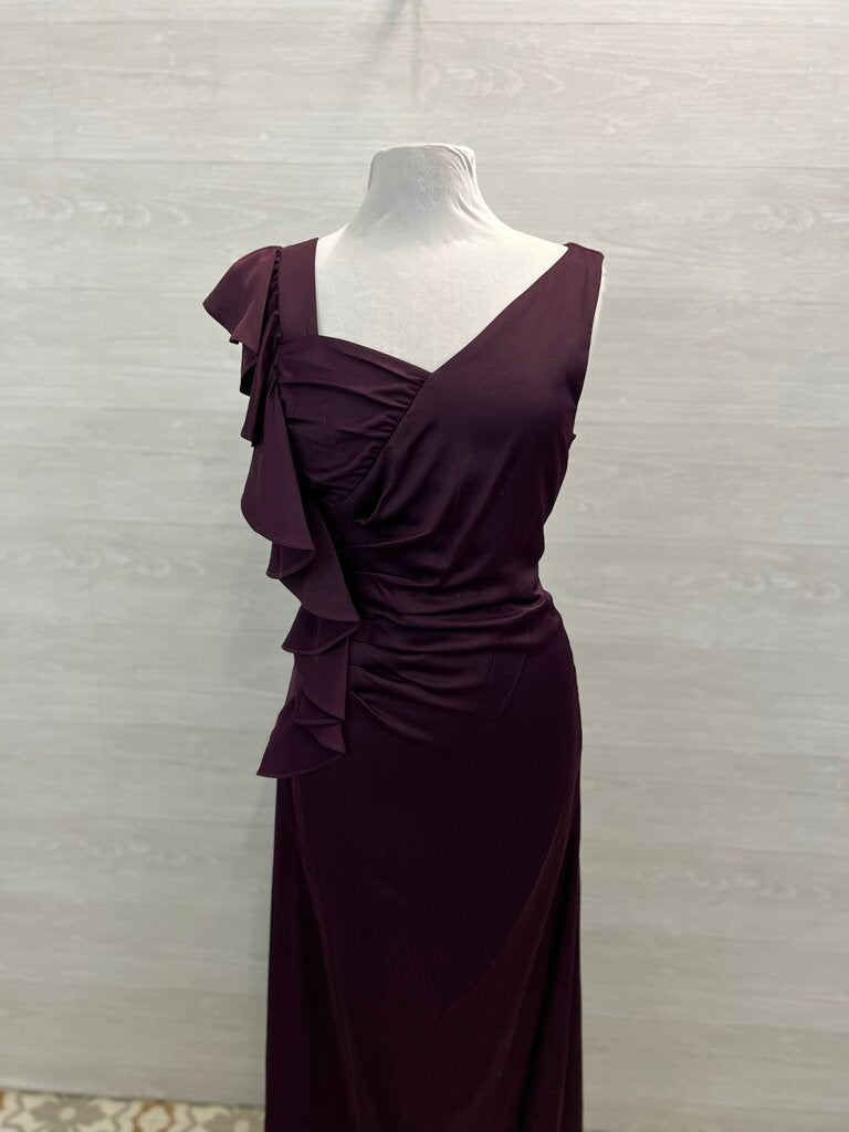 DKNY Purple Ruffle Detail Long Formal Dress 8