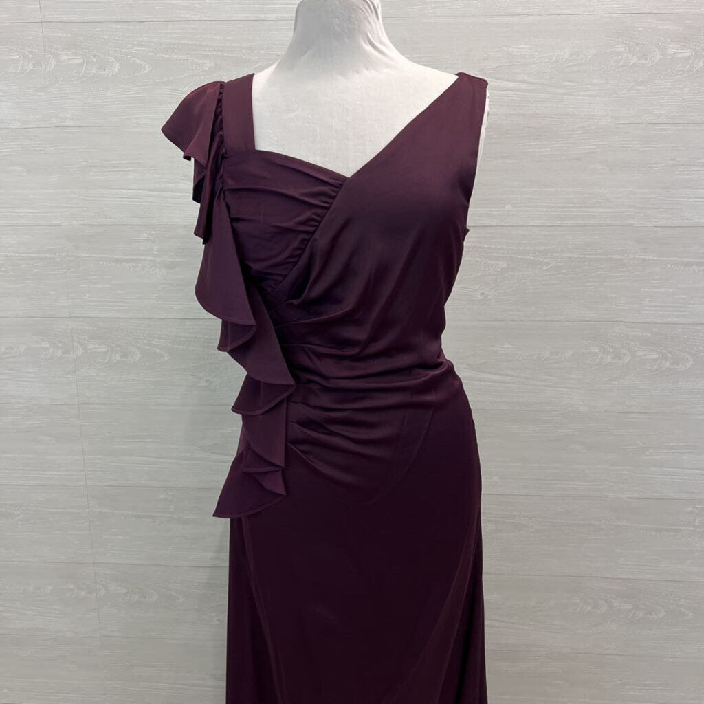 DKNY Purple Ruffle Detail Long Formal Dress 8
