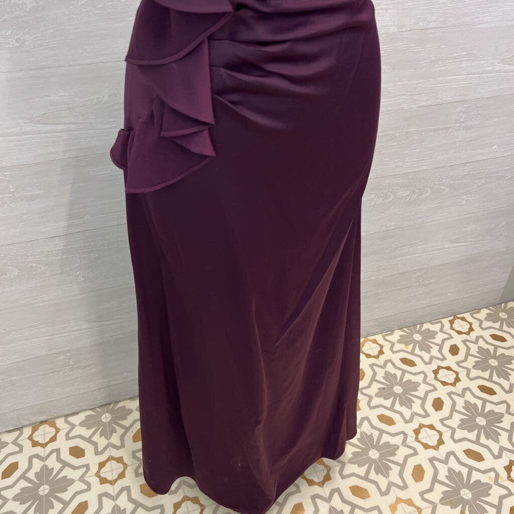 DKNY Purple Ruffle Detail Long Formal Dress 8