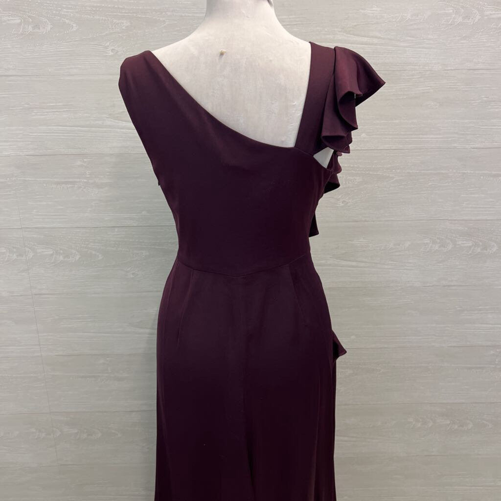 DKNY Purple Ruffle Detail Long Formal Dress 8