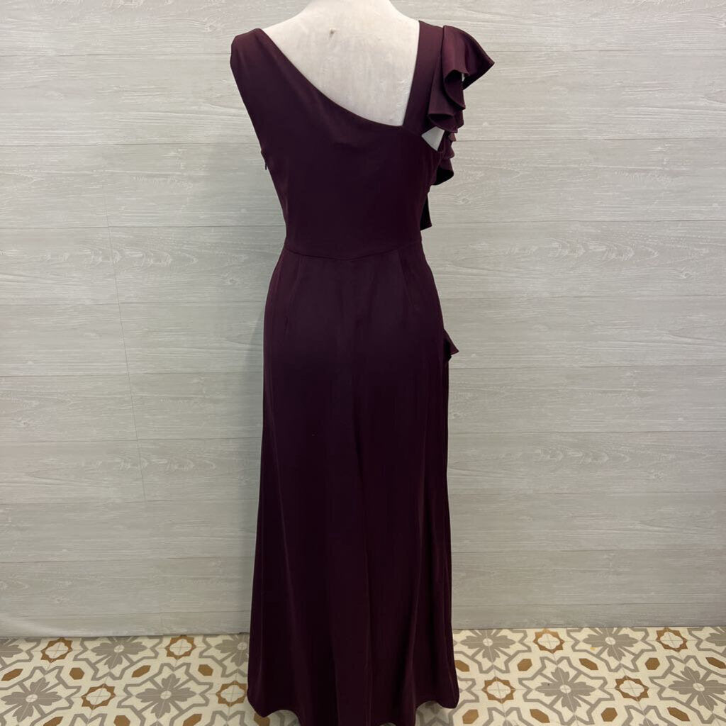 DKNY Purple Ruffle Detail Long Formal Dress 8