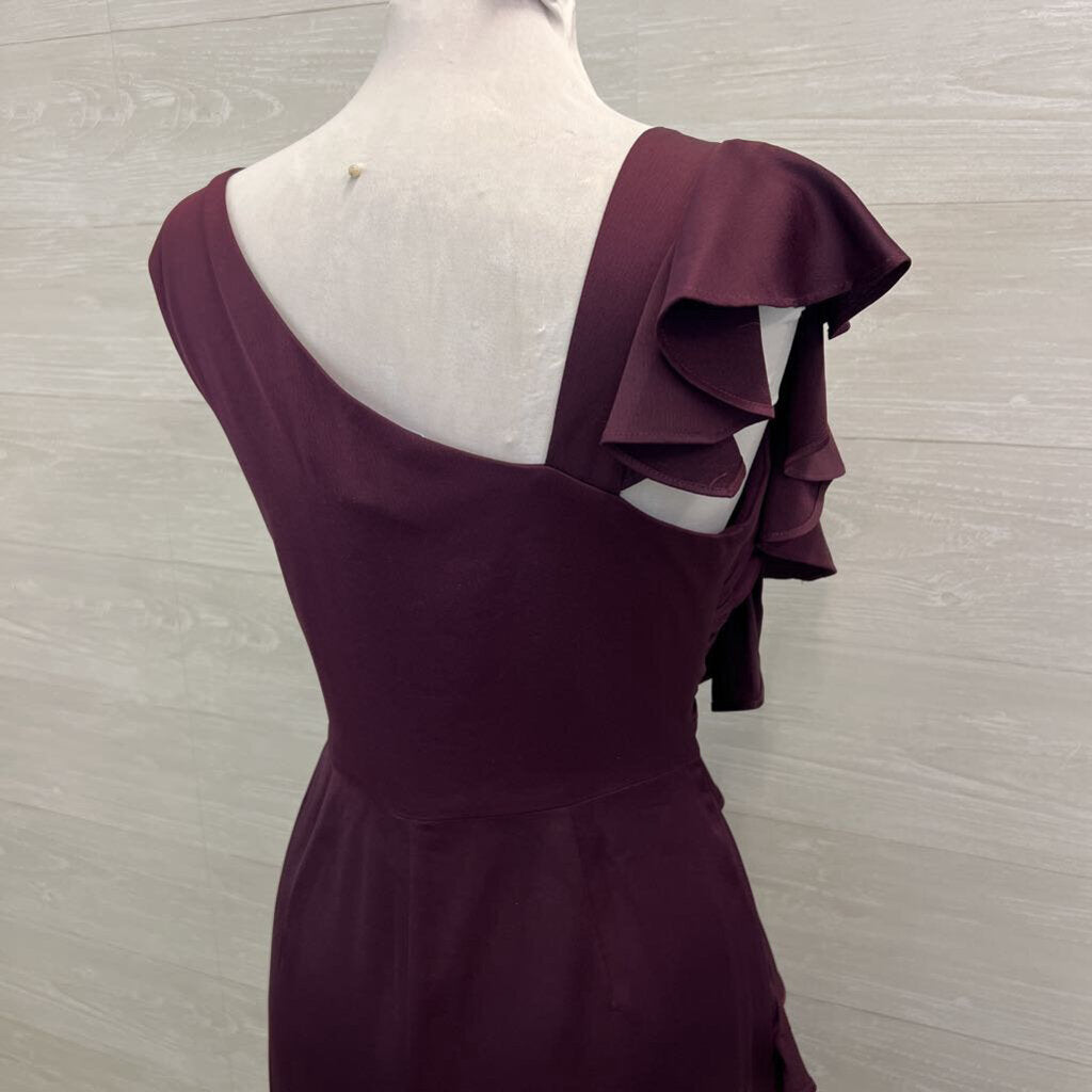 DKNY Purple Ruffle Detail Long Formal Dress 8