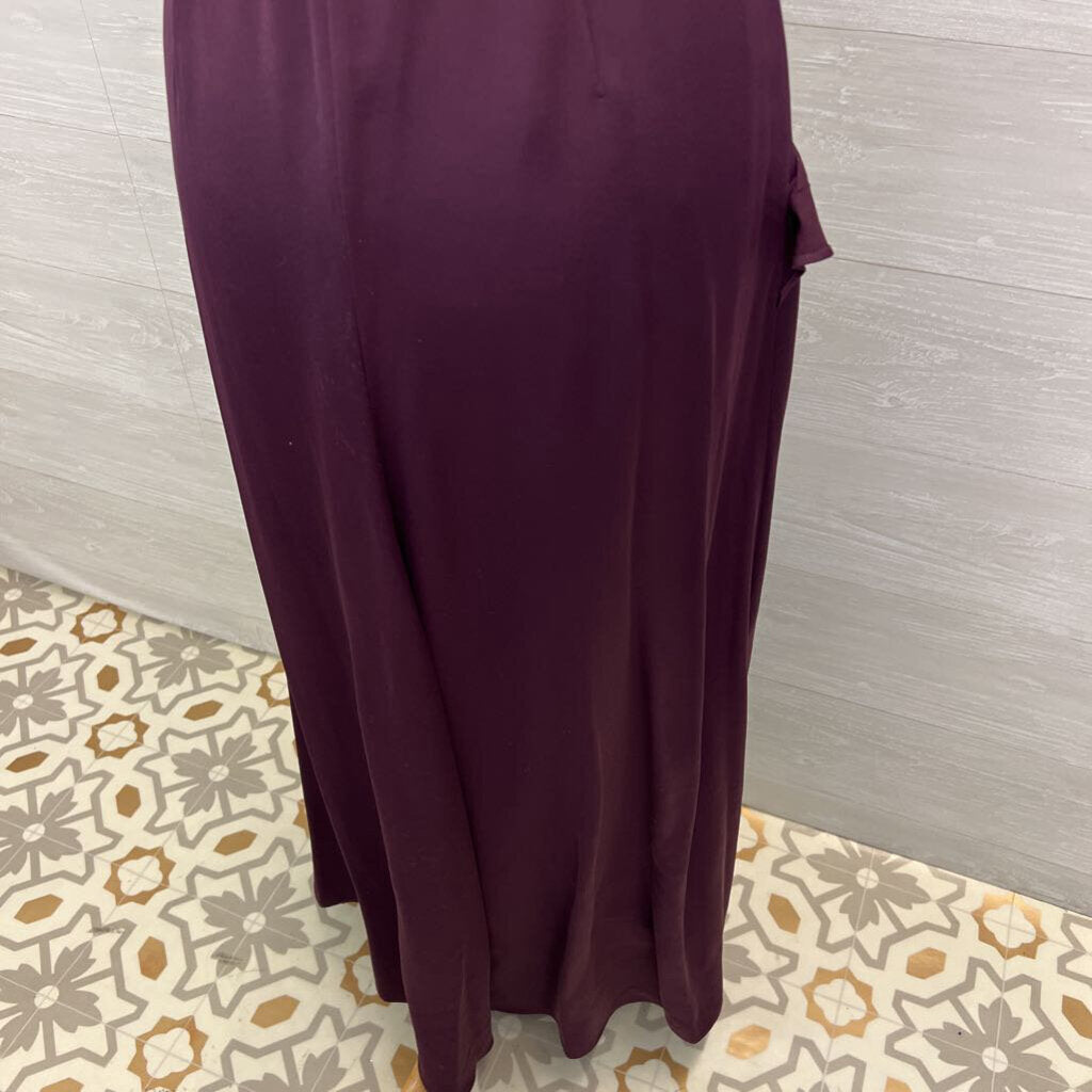 DKNY Purple Ruffle Detail Long Formal Dress 8