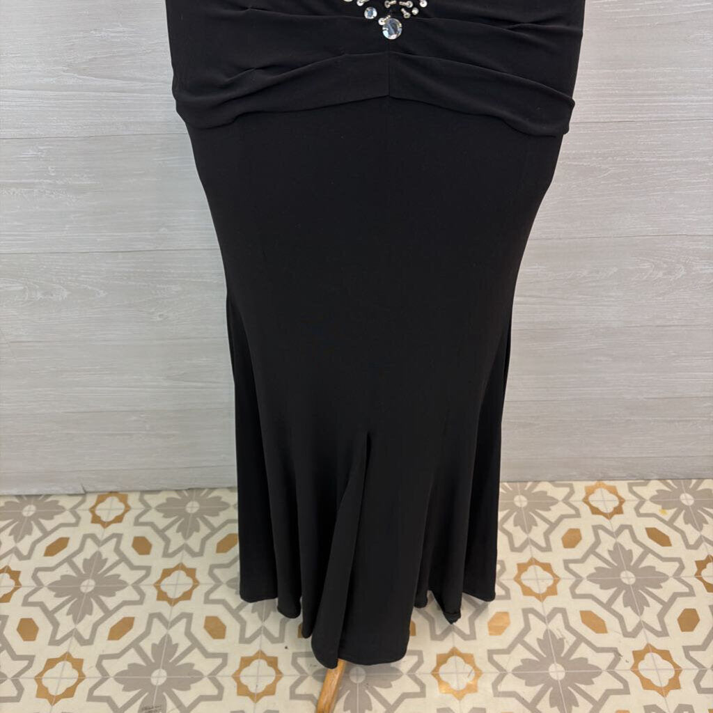 Jovani Black/ Embellished Beaded Top Long Formal Dress 6