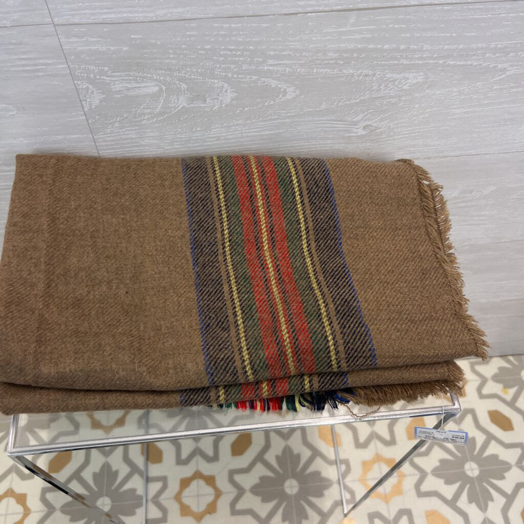 Brown/ Navy/ Red Plaid Soft Scarf