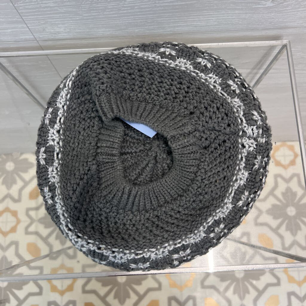 Laundry Grey Knit Slouchy Beanie Hat One Size