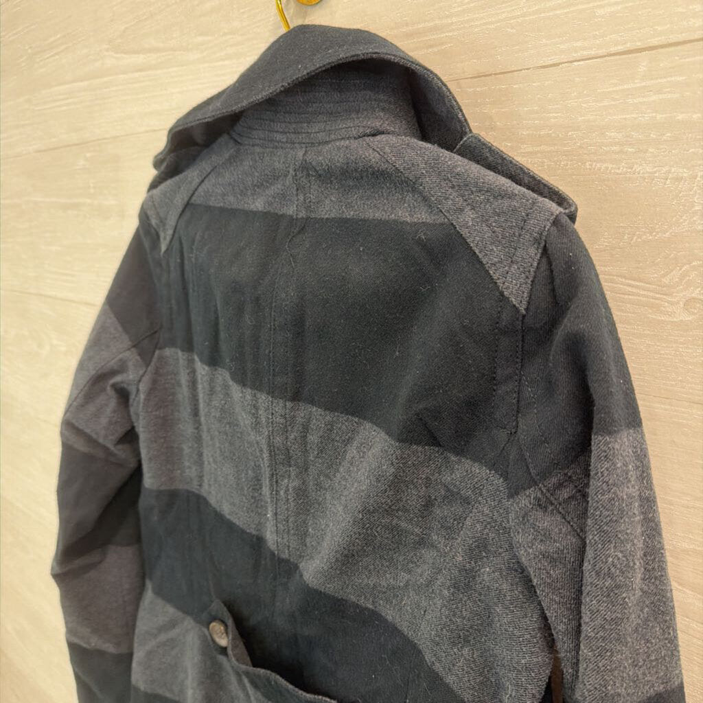 Gap Grey/ Black Striped Double Breasted Jacket Medium