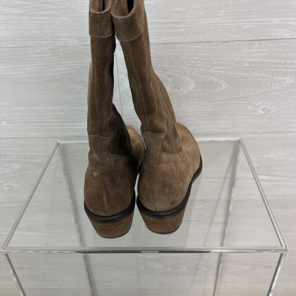 Jessica Simpson Brown Suede Western Mid Calf Boots 6