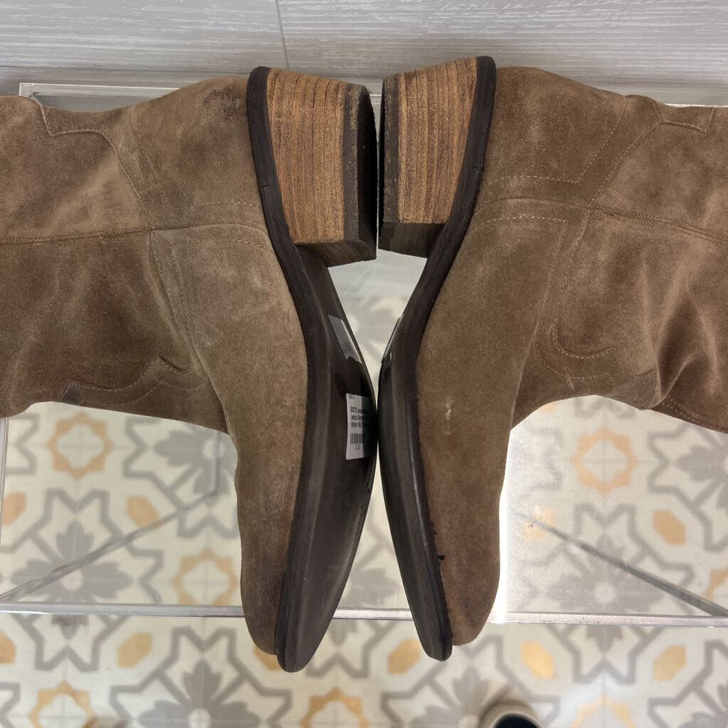Jessica Simpson Brown Suede Western Mid Calf Boots 6
