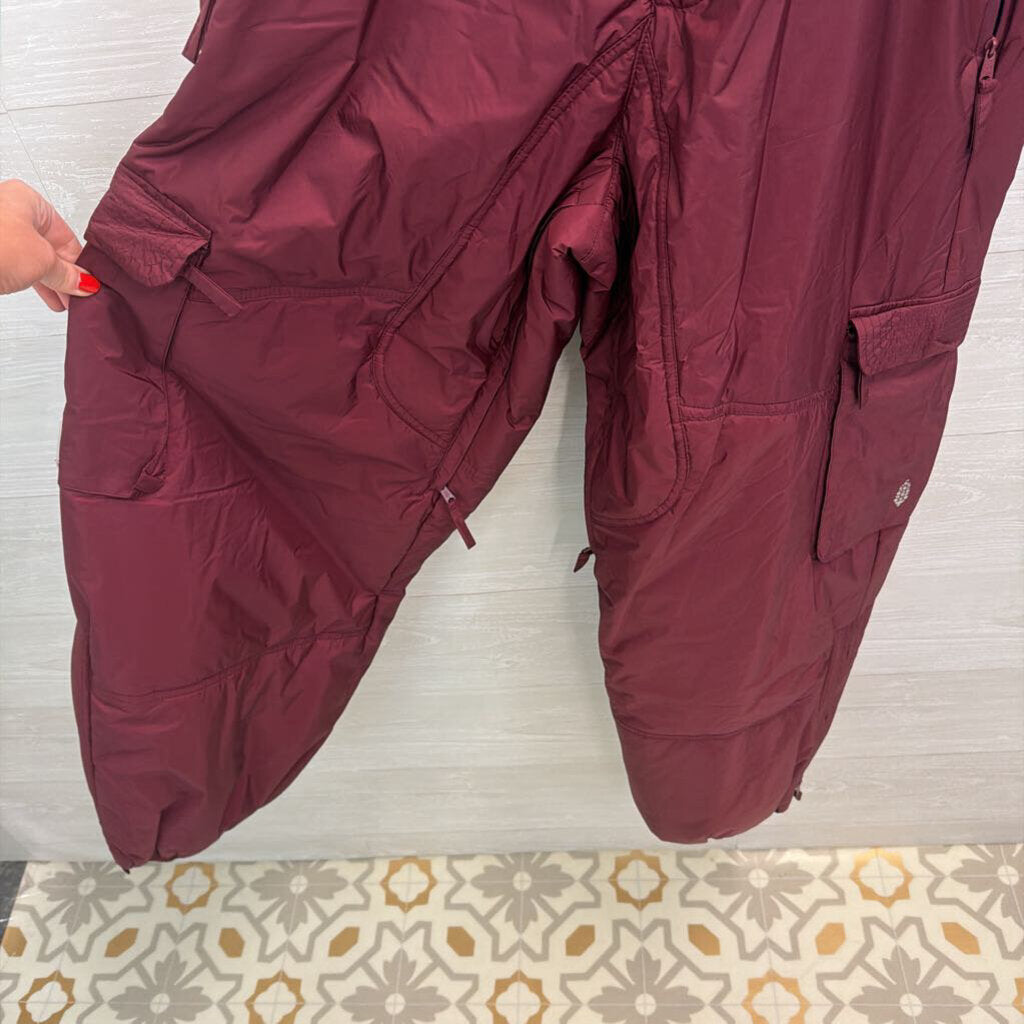 FP Movement Burgundy Dew Point Primaloft Overalls Small
