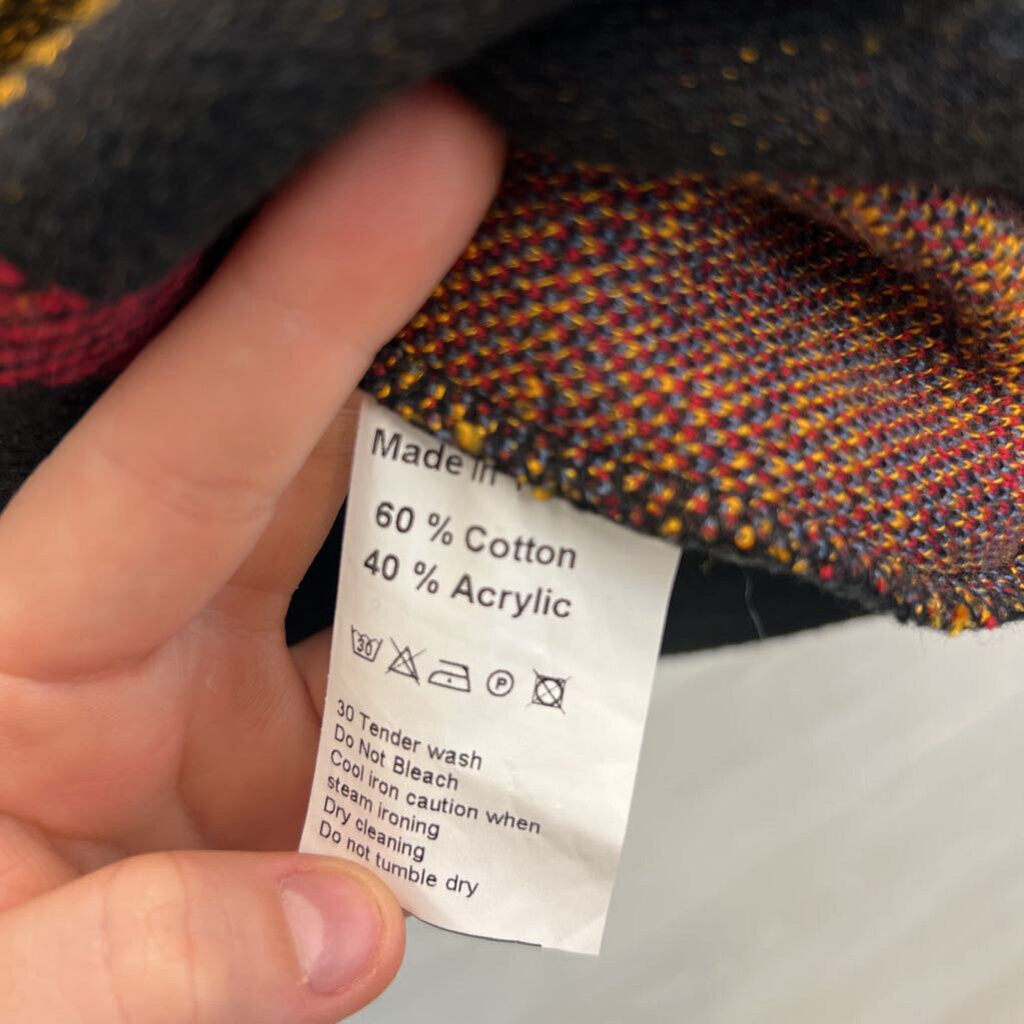 Angel Black/ Multi Plaid Long Sleeve Turtleneck Sweater Small