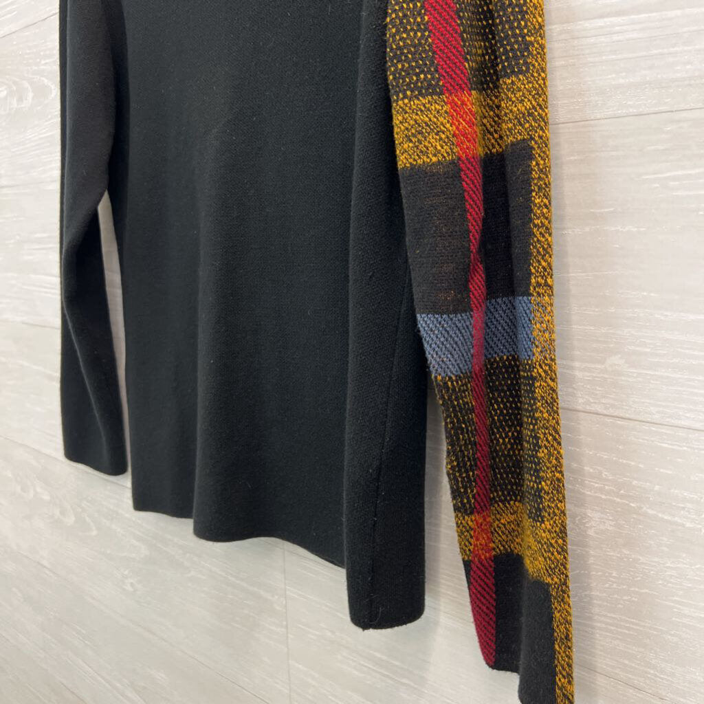 Angel Black/ Multi Plaid Long Sleeve Turtleneck Sweater Small