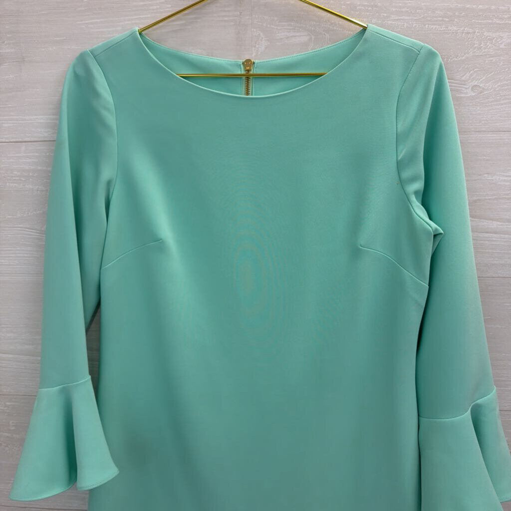 Sail to Sable Mint Long Sleeve Ruffle Trim Dress 6