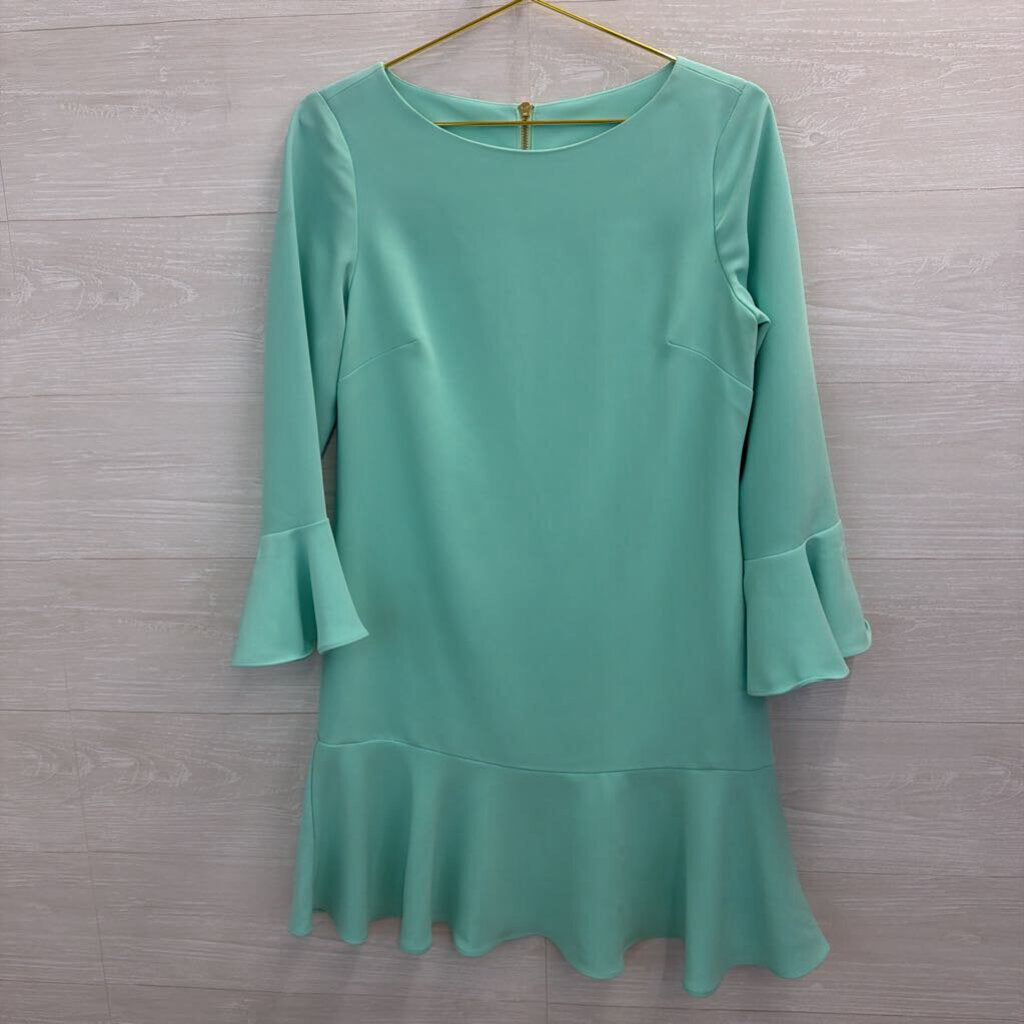 Sail to Sable Mint Long Sleeve Ruffle Trim Dress 6