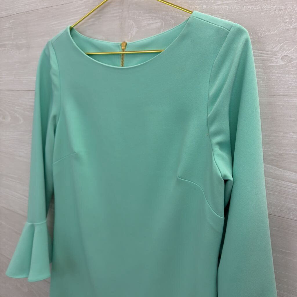 Sail to Sable Mint Long Sleeve Ruffle Trim Dress 6
