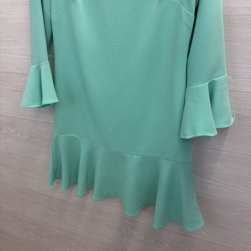 Sail to Sable Mint Long Sleeve Ruffle Trim Dress 6